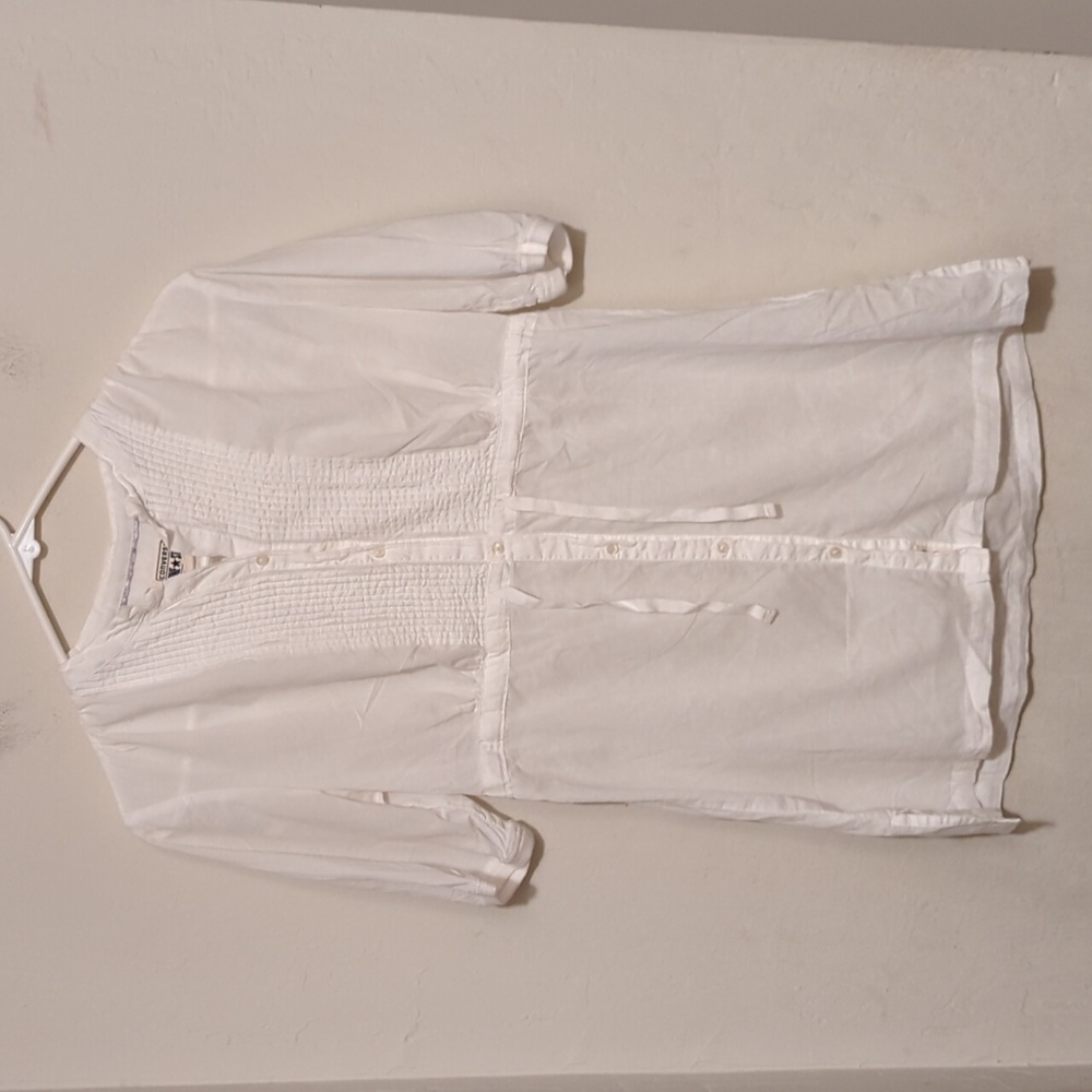 Converse One Star white sheer blouse size small
